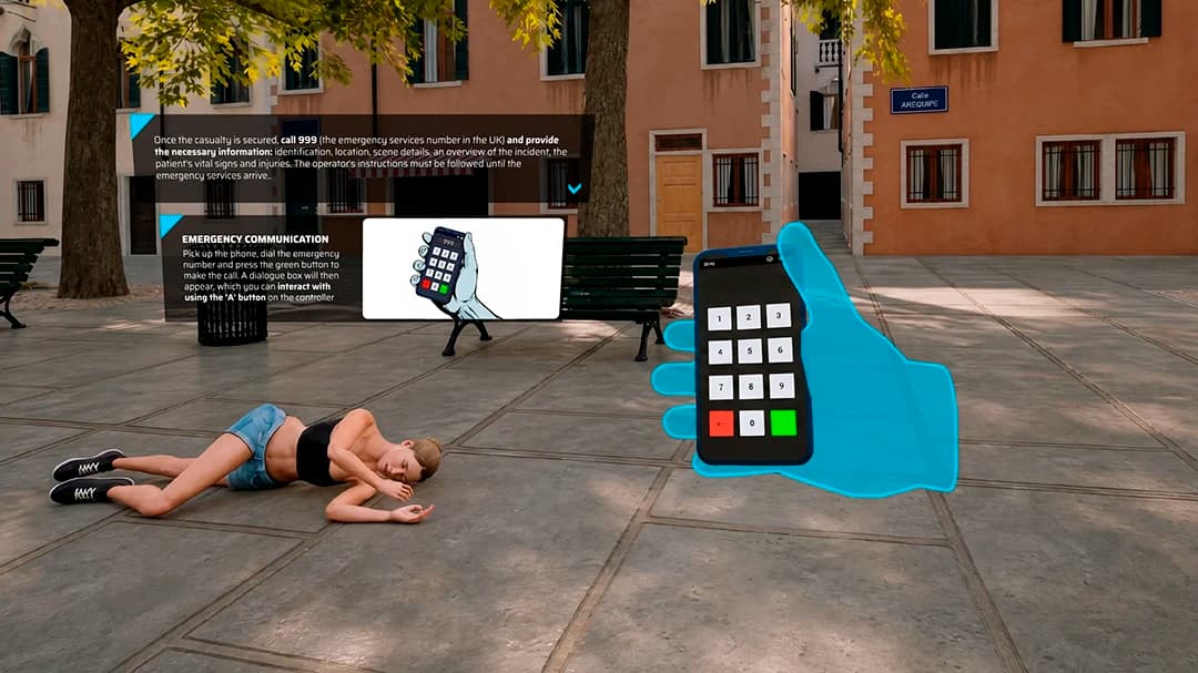 First aid VR simulator for emergency response training